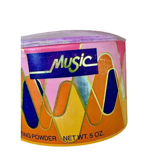 Vintage Faberge Music Women's Dusting Powder New NOS In Box 5 oz - Picture 3 of 7